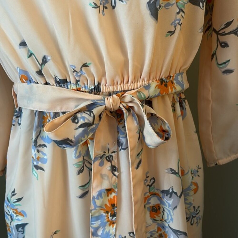 H&M Lightweight Chiffon Floral Dress Pink Sz. XS - Picture 4 of 10